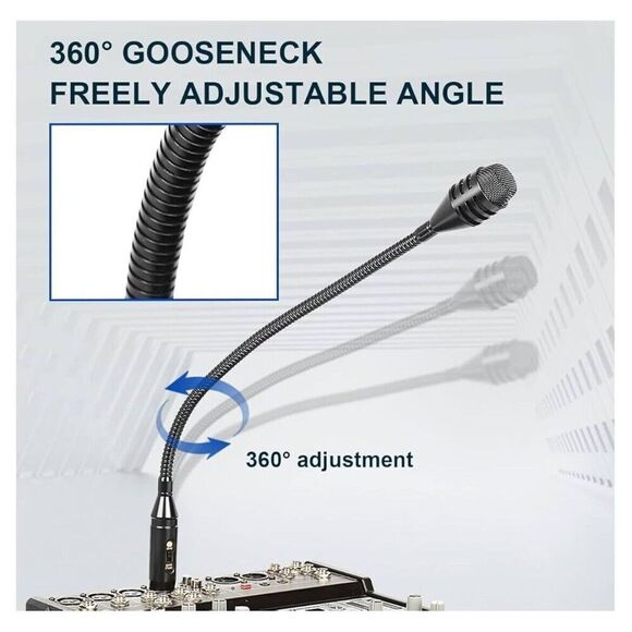 Depusheng DJ Mic Professional XLR Gooseneck Microphone for Stage W/Switch 18.9” - Picture 5 of 11